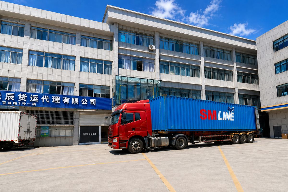 Sea freight container truck